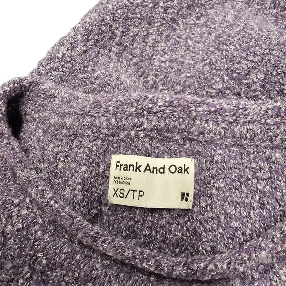 Frank & Oak Womens Wool Blend Sweater Size XS Purple - Picture 6 of 6